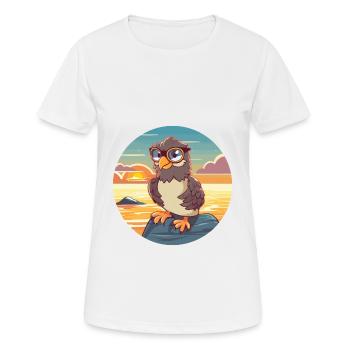 Adler Niedliche Lustige Karikatur Kawaii Buch Strand - Frauen T-Shirt atmungsaktiv - Weiß - Vorne - AI Model Female 172 dark (172cm)