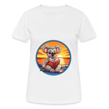 Koala Mignon Drôle Dessin Animé Kawaii Livre Plage - T-shirt respirant Femme - blanc - Devant - AI Model Female 172 dark (172cm)