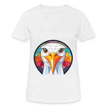 Seagull Colorful Watercolor Animal Illustration - Women's Breathable T-Shirt - white - Front - AI Model Female 172 dark (172cm)