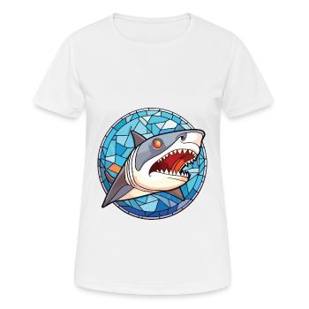Hai buntes Aquarell Tier Haustier Illustration - Frauen T-Shirt atmungsaktiv - Weiß - Vorne - AI Model Female 172 dark (172cm)