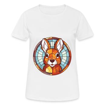 Squirrel Colorful Watercolor Animal Illustration - Women's Breathable T-Shirt - white - Front - AI Model Female 172 dark (172cm)