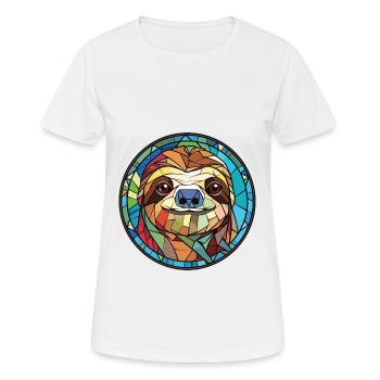 Burgarly Faultier Buntes Aquarell Tier Cartoon - Frauen T-Shirt atmungsaktiv - Weiß - Vorne - AI Model Female 172 dark (172cm)