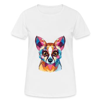Cat Lemur Colorful Watercolor Animal Illustration - Women's Breathable T-Shirt - white - Front - AI Model Female 172 dark (172cm)