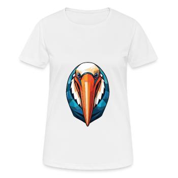 Pelikan-Vogel Buntes Aquarell Tier Cartoon - Frauen T-Shirt atmungsaktiv - Weiß - Vorne - AI Model Female 172 dark (172cm)
