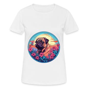 Bunter Hund Buntes Aquarell Tier Cartoon - Frauen T-Shirt atmungsaktiv - Weiß - Vorne - AI Model Female 172 dark (172cm)