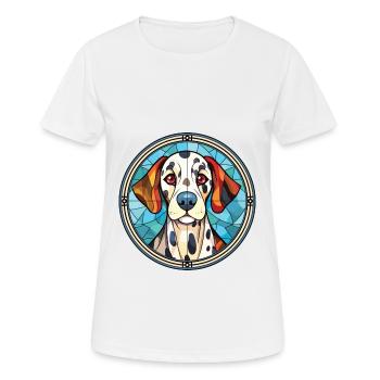 Dalmatiner Hund Buntes Aquarell Tier Karikatur - Frauen T-Shirt atmungsaktiv - Weiß - Vorne - AI Model Female 172 dark (172cm)