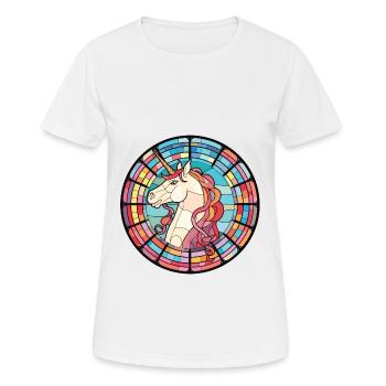 Einhorn bunte Aquarell-Tier-Illustration - Frauen T-Shirt atmungsaktiv - Weiß - Vorne - AI Model Female 172 dark (172cm)