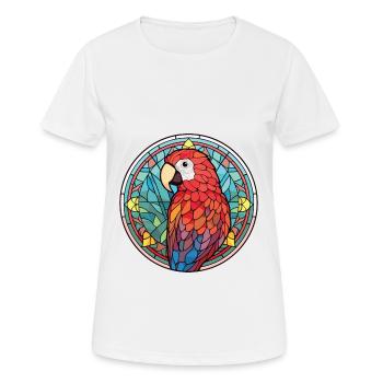 Papagei buntes Aquarell Tier Haustier Illustration - Frauen T-Shirt atmungsaktiv - Weiß - Vorne - AI Model Female 172 dark (172cm)