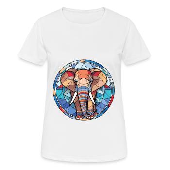 Elefant buntes Aquarell Tier Illustration - Frauen T-Shirt atmungsaktiv - Weiß - Vorne - AI Model Female 172 dark (172cm)