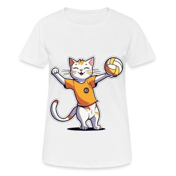 Volleyball Kids Cat I Funny Animals | Sports | - Women's Breathable T-Shirt - white - Front - AI Model Female 172 dark (172cm)