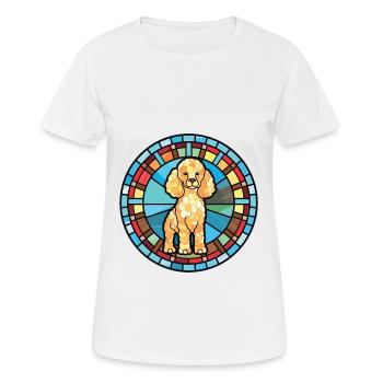 Caniche Chien Aquarelle Colorée Animal Illustration - T-shirt respirant Femme - blanc - Devant - AI Model Female 172 dark (172cm)