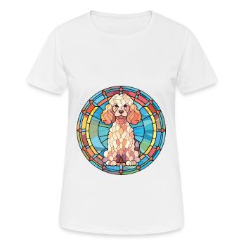 Caniche Chien Aquarelle Colorée Animal Illustration - T-shirt respirant Femme - blanc - Devant - AI Model Female 172 dark (172cm)