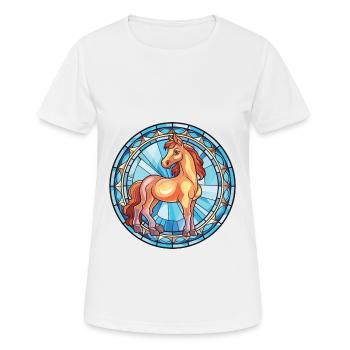 Poney Bébé Cheval Aquarelle Colorée Animal Cartoon - T-shirt respirant Femme - blanc - Devant - AI Model Female 172 dark (172cm)