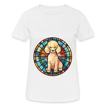 Caniche Chien Aquarelle Colorée Animal Illustration - T-shirt respirant Femme - blanc - Devant - AI Model Female 172 dark (172cm)