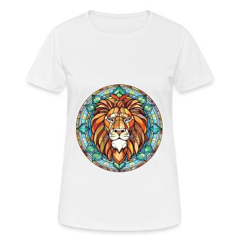 Lion aquarelle colorée Animal animal Illustration d’animaux de compagnie - T-shirt respirant Femme - blanc - Devant - AI Model Female 172 dark (172cm)