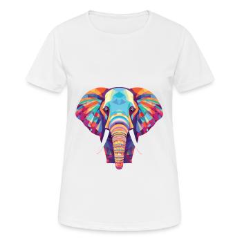 Elefant buntes Aquarell Tier Illustration - Frauen T-Shirt atmungsaktiv - Weiß - Vorne - AI Model Female 172 dark (172cm)