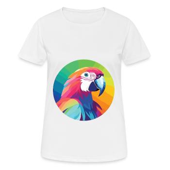 Papagei buntes Aquarell Tier Haustier Illustration - Frauen T-Shirt atmungsaktiv - Weiß - Vorne - AI Model Female 172 dark (172cm)