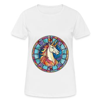 Einhorn bunte Aquarell-Tier-Illustration - Frauen T-Shirt atmungsaktiv - Weiß - Vorne - AI Model Female 172 dark (172cm)