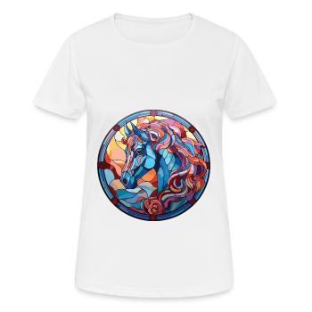 Horse Colorful Watercolor Animal Pet Illustration - Women's Breathable T-Shirt - white - Front - AI Model Female 172 dark (172cm)