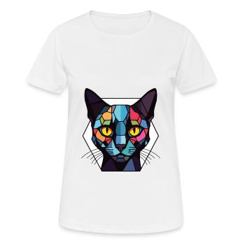 Bombay Cat Breed Illustration aquarelle colorée - T-shirt respirant Femme - blanc - Devant - AI Model Female 172 dark (172cm)