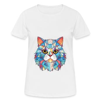 Colorpoint chat persan coloré aquarelle dessin animé - T-shirt respirant Femme - blanc - Devant - AI Model Female 172 dark (172cm)