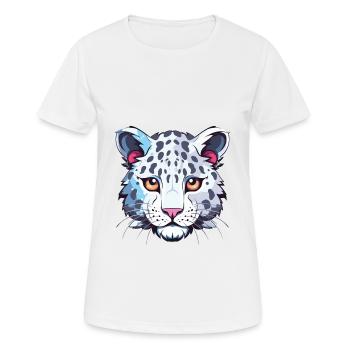 Léopard des neiges bébé chat coloré dessin animé aquarelle - T-shirt respirant Femme - blanc - Devant - AI Model Female 172 dark (172cm)