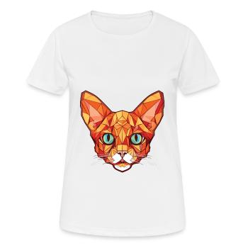 Rote Devon Rex Katze bunte Aquarell-Illustration - Frauen T-Shirt atmungsaktiv - Weiß - Vorne - AI Model Female 172 dark (172cm)