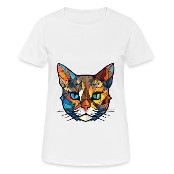 Havanna-braune Katze bunte Aquarell-Illustration - Frauen T-Shirt atmungsaktiv - Weiß - Vorne - AI Model Female 172 dark (172cm)