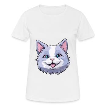 Australian Mist Cat Cartoon Watercolor Clipart - Women's Breathable T-Shirt - white - Front - AI Model Female 172 dark (172cm)