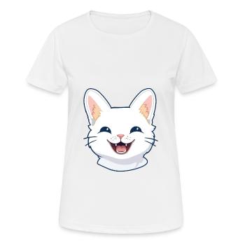 Illustration d’aquarelle de bande dessinée de chat égéen - T-shirt respirant Femme - blanc - Devant - AI Model Female 172 dark (172cm)