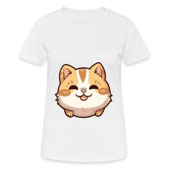 Illustration aquarelle de dessin animé de chat de Chypre - T-shirt respirant Femme - blanc - Devant - AI Model Female 172 dark (172cm)