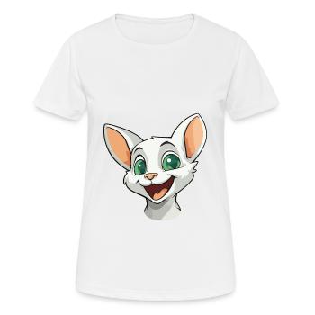 Donskoy Cat Cartoon Illustration à l’aquarelle - T-shirt respirant Femme - blanc - Devant - AI Model Female 172 dark (172cm)
