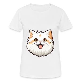 Ragamuffin chat dessin animé illustration à l’aquarelle - T-shirt respirant Femme - blanc - Devant - AI Model Female 172 dark (172cm)