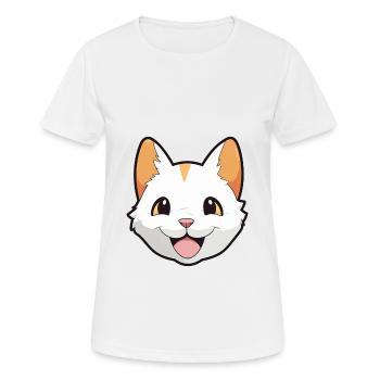 Japanisch Bobtail Katze Karikatur Aquarell Clipart - Frauen T-Shirt atmungsaktiv - Weiß - Vorne - AI Model Female 172 dark (172cm)