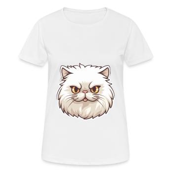 Colorpoint Persian Cat Cartoon Watercolor Clipart - Women's Breathable T-Shirt - white - Front - AI Model Female 172 dark (172cm)