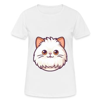 Perserkatze Karikatur Aquarell Illustration - Frauen T-Shirt atmungsaktiv - Weiß - Vorne - AI Model Female 172 dark (172cm)