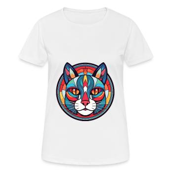 Asian Cat Breed Colorful Watercolor Illustration - Women's Breathable T-Shirt - white - Front - AI Model Female 172 dark (172cm)