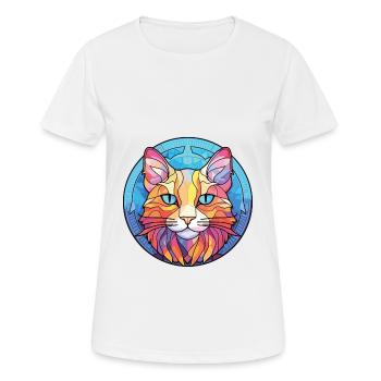 Australian Mist Cat Colorful Watercolor Cartoon - Women's Breathable T-Shirt - white - Front - AI Model Female 172 dark (172cm)