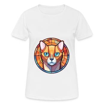 Dessin animé aquarelle coloré de chat birman européen - T-shirt respirant Femme - blanc - Devant - AI Model Female 172 dark (172cm)