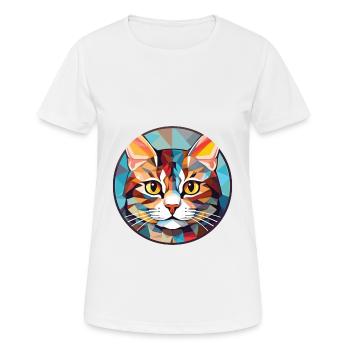 American Wirehair Cat Colorful Watercolor Cartoon - Women's Breathable T-Shirt - white - Front - AI Model Female 172 dark (172cm)