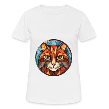 Illustration d’aquarelle colorée de race de chat chypriote - T-shirt respirant Femme - blanc - Devant - AI Model Female 172 dark (172cm)