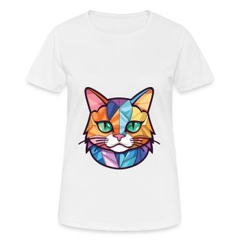 Munchkin-Katze bunte Aquarell-Haustier-Illustration - Frauen T-Shirt atmungsaktiv - Weiß - Vorne - AI Model Female 172 dark (172cm)