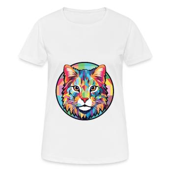 Australian Spotted Mist Cat Colorful Watercolor - Women's Breathable T-Shirt - white - Front - AI Model Female 172 dark (172cm)
