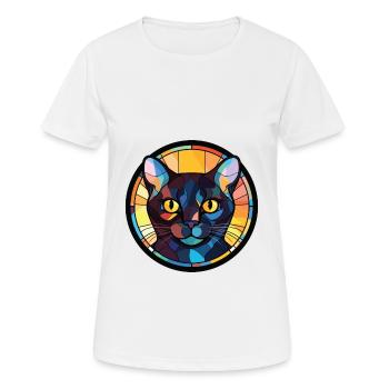 Bombay Cat Breed Illustration aquarelle colorée - T-shirt respirant Femme - blanc - Devant - AI Model Female 172 dark (172cm)