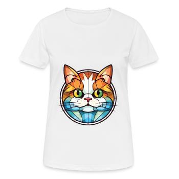 Munchkin-Katze bunte Aquarell-Haustier-Illustration - Frauen T-Shirt atmungsaktiv - Weiß - Vorne - AI Model Female 172 dark (172cm)