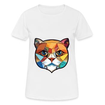 Scottish Fold chat coloré aquarelle Illustration - T-shirt respirant Femme - blanc - Devant - AI Model Female 172 dark (172cm)