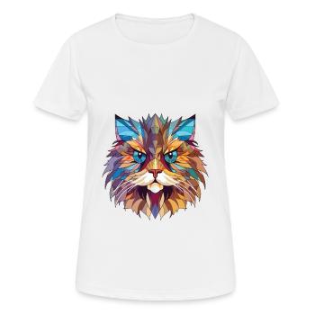 Persische Katze Rasse bunte Aquarell-Illustration - Frauen T-Shirt atmungsaktiv - Weiß - Vorne - AI Model Female 172 dark (172cm)