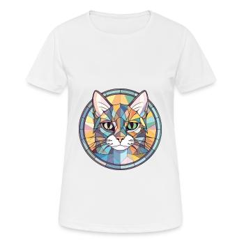 Minskin Cat Breed Illustration aquarelle colorée - T-shirt respirant Femme - blanc - Devant - AI Model Female 172 dark (172cm)