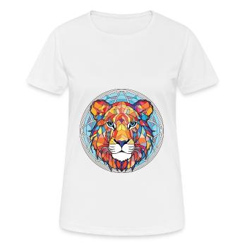 Liger Hybrid Löwe Tiger Katze Buntes Aquarell - Frauen T-Shirt atmungsaktiv - Weiß - Vorne - AI Model Female 172 dark (172cm)