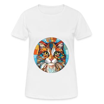 Laperm Cat Breed Illustration aquarelle colorée - T-shirt respirant Femme - blanc - Devant - AI Model Female 172 dark (172cm)